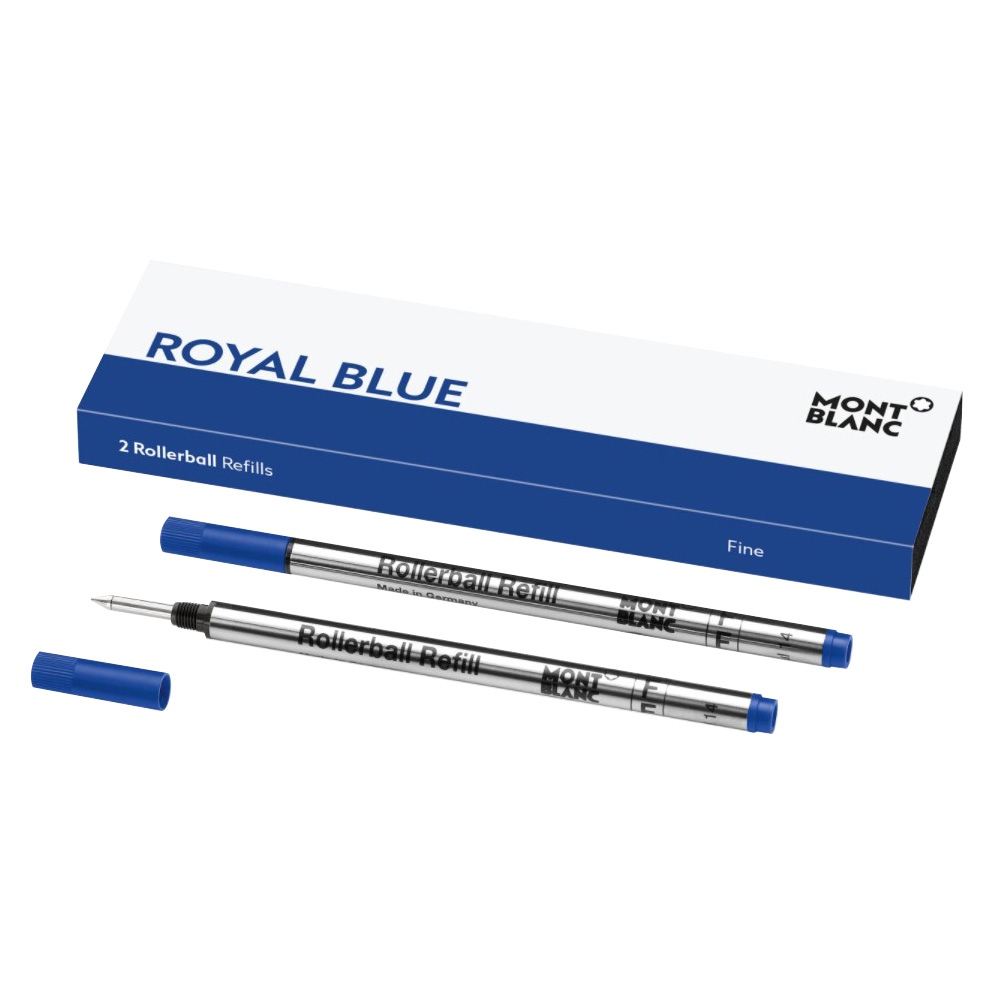 Montblanc - 2 x Fine Rollerball Pen Refills (F) Royal Blue